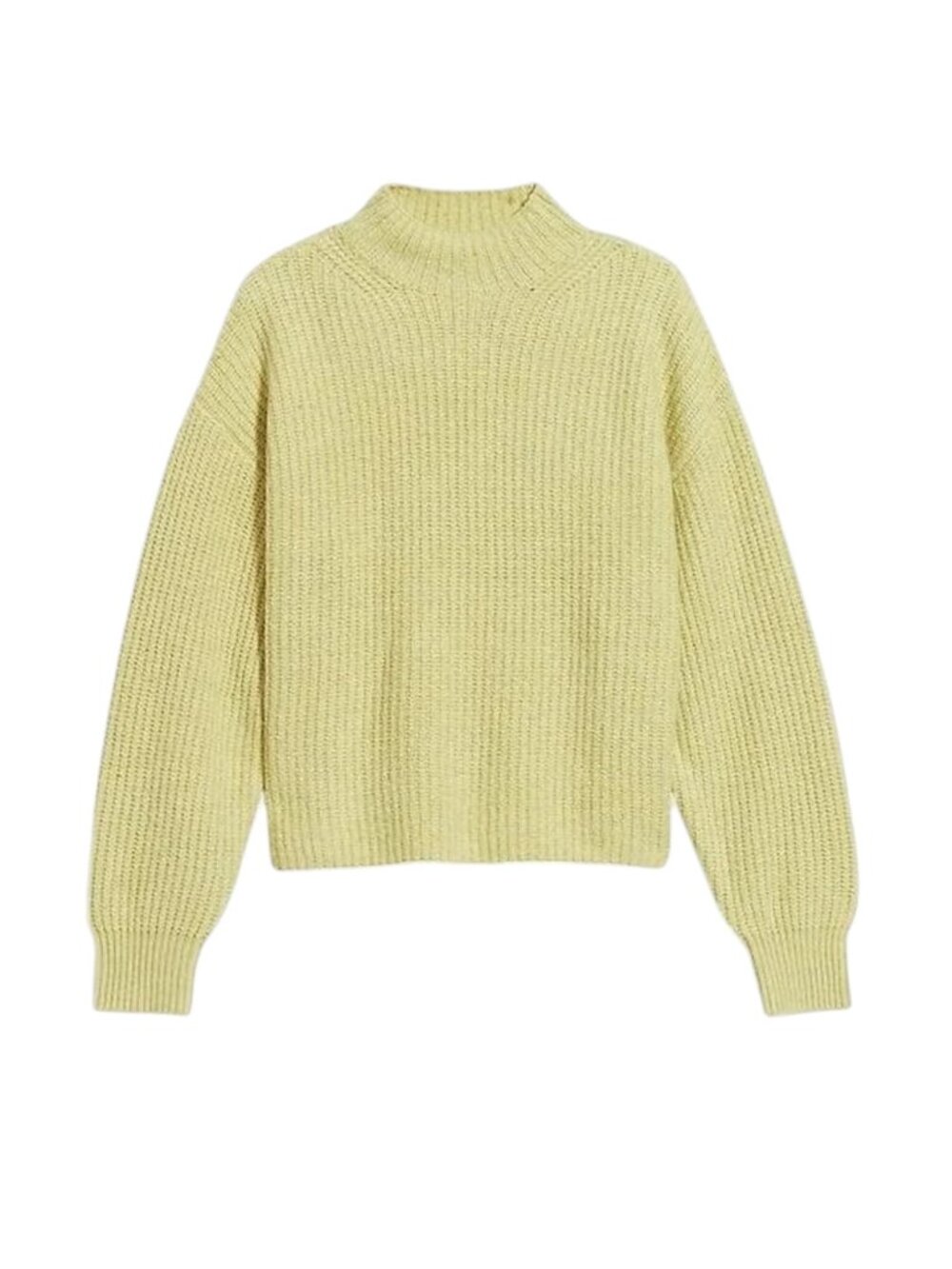 Old Navy SoSoft Lemongrass Mock Neck Sweater - Ribbed Knit Pullover  - Size S